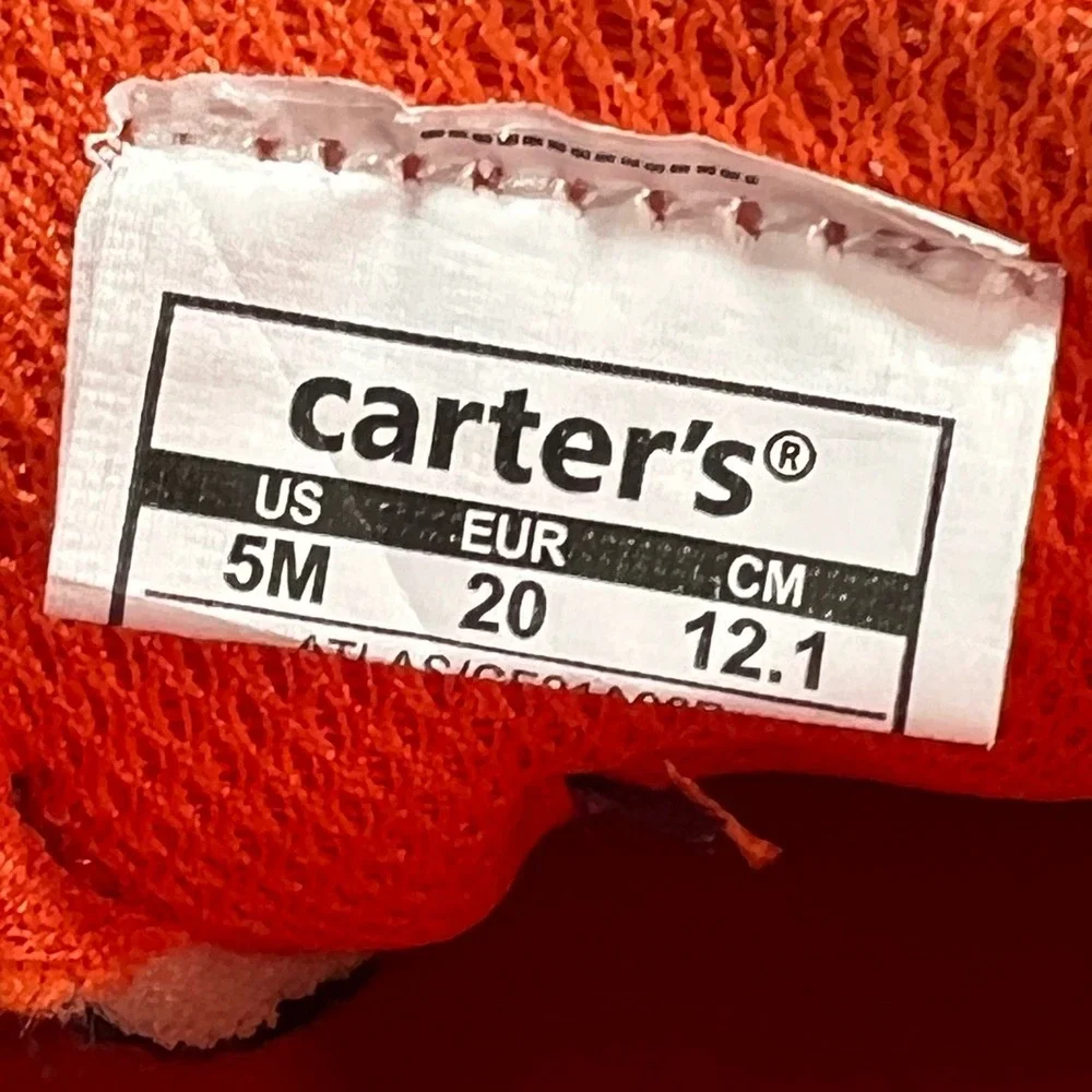 Carter's Atlas Sneakers Light Up Navy Orange Athletic Sporty Colorful Toddler 5M